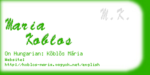 maria koblos business card