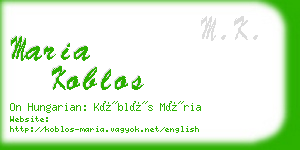 maria koblos business card